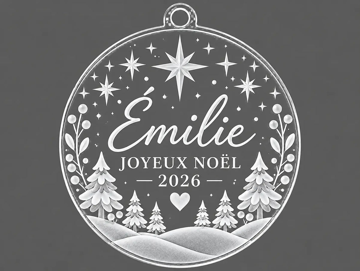 Ornement de Noël personnalisé – Boule acrylique