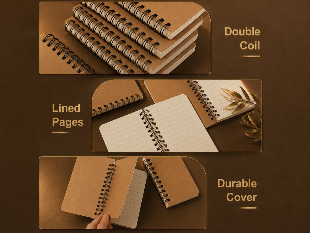Carnet de notes papier kraft personnalisé — À spirale