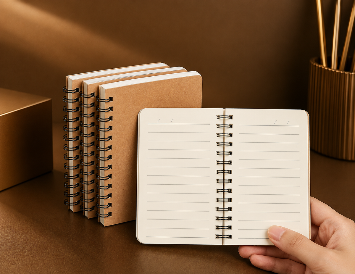 Carnet de notes papier kraft personnalisé — À spirale