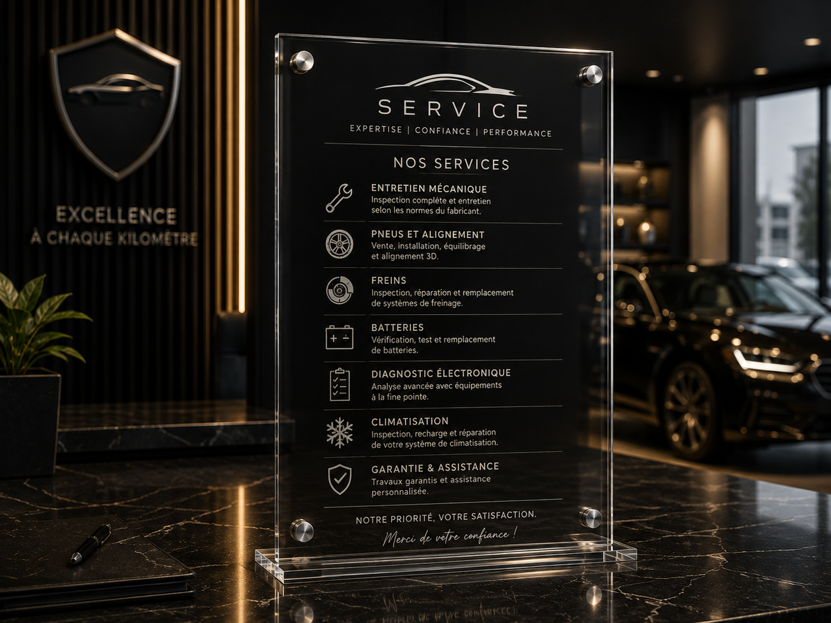 Menu Acrylique Café – Impression UV