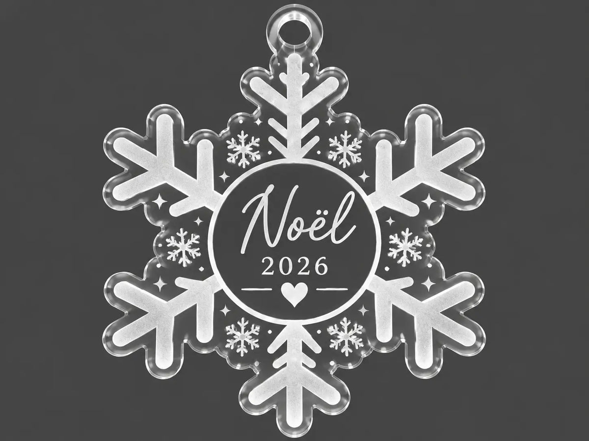 Ornement de Noël personnalisé – Flocon acrylique