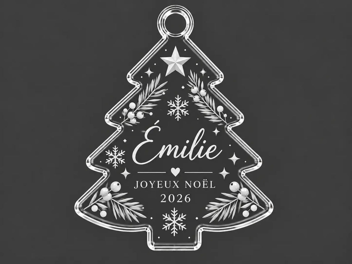 Ornement de Noël personnalisé – Sapin acrylique