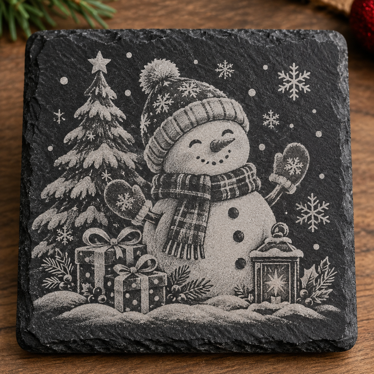 Sous-verres en ardoise noire naturelle 10,2 x 10,2 cm – à personnaliser